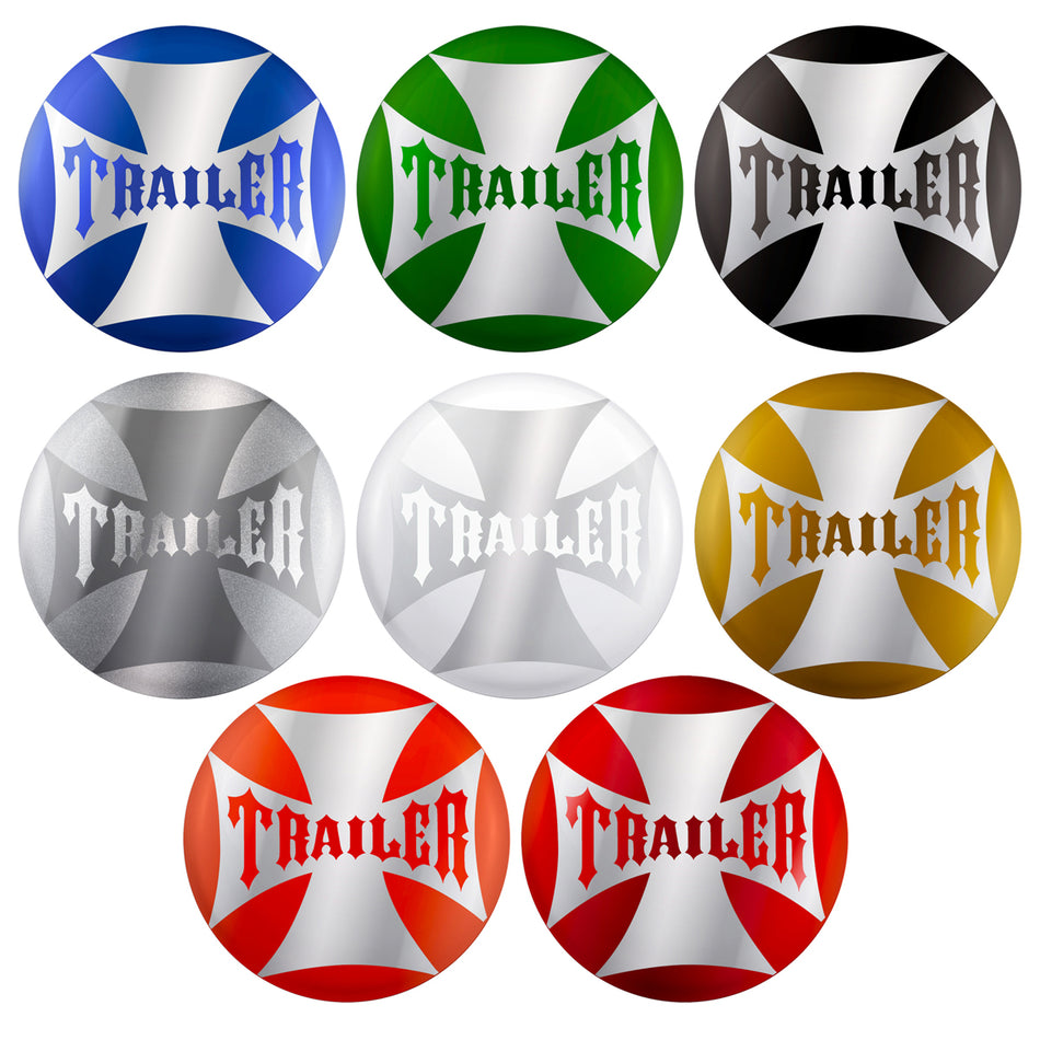 "Trailer" Maltese Cross Air Valve Knob Candy Color Sticker Only (Various Colors)