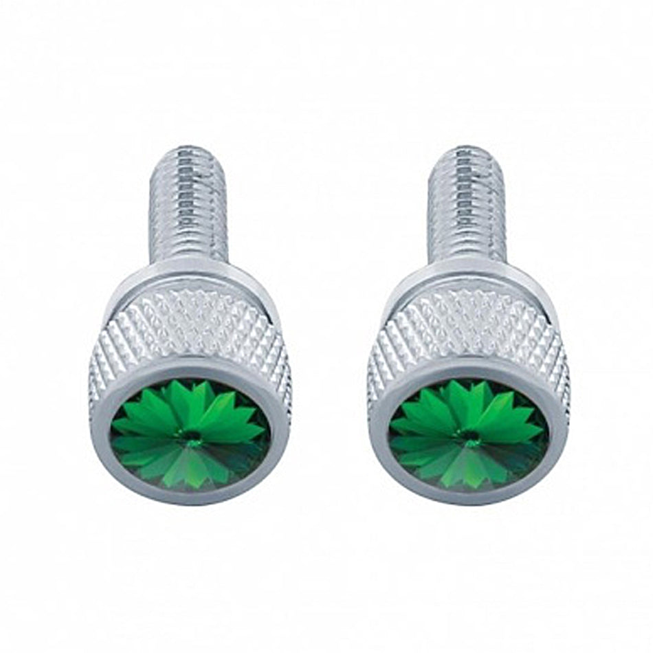 3/4" Short M6 Dash Screw With Crystal For Kenworth - Clear or Green Crystal (2-Pack)