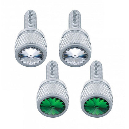 3/4" Short M6 Dash Screw With Crystal For Kenworth - Clear or Green Crystal (2-Pack)