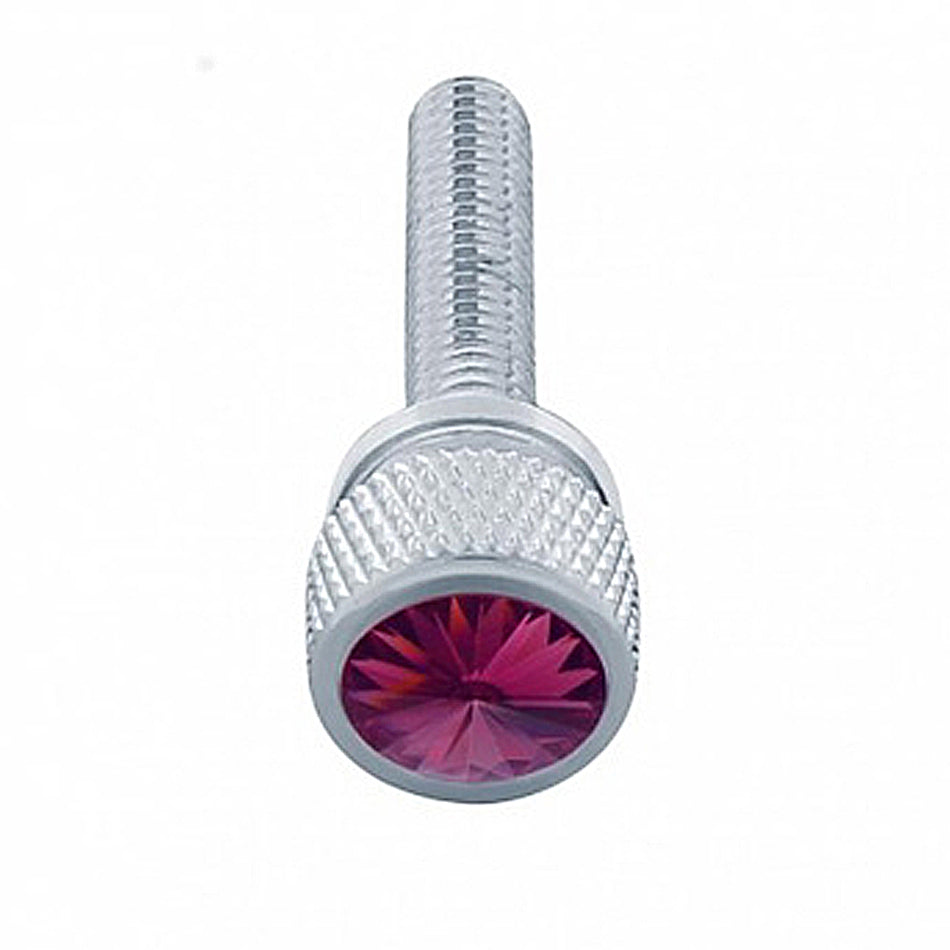 United Pacific - 1-3/16" Long M6 Dash Screw With Crystal For Kenworth - Purple Crystal