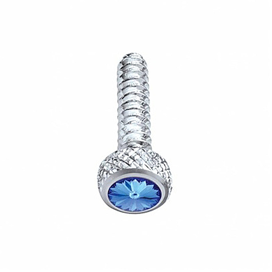 United Pacific - Chrome Short Dash Screw For Freightliner With Blue or Red Crystal