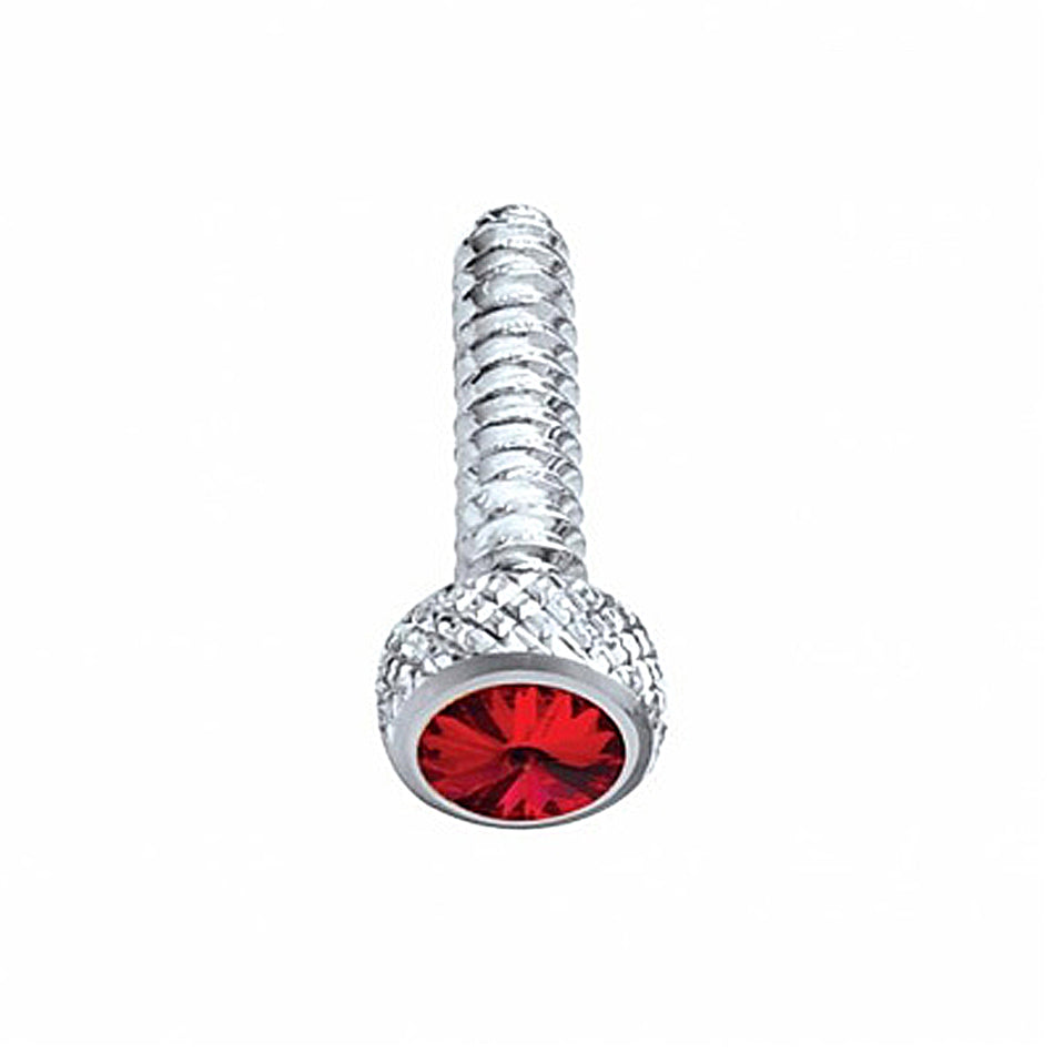 United Pacific - Chrome Short Dash Screw For Freightliner With Blue or Red Crystal