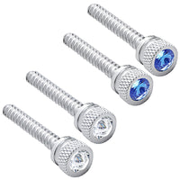 United Pacific - Chrome Long Dash Screw With Blue Crystal For Freightliner (2-Pack)