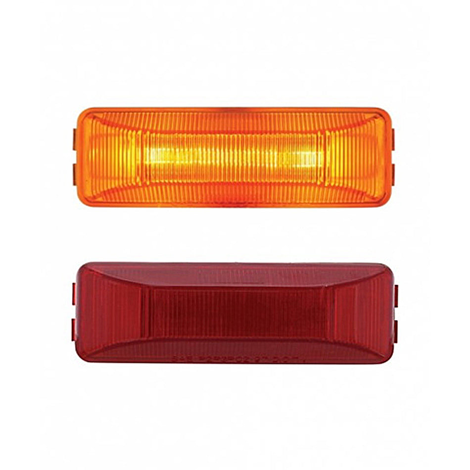 Rectangular Light Kit (Clearance/Marker) With Chrome Bracket (Amber or Red Lens)