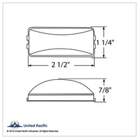 United Pacific - Rectangular Light Kit (Clearance/Marker) With Black or Chrome Bracket - Red Lens