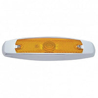 United Pacific - Single Halogen Bulb Light (Clearance/Marker) With Stainless Steel Bezel (Amber Lens)