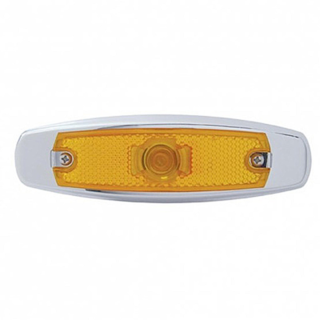 United Pacific - Single Halogen Bulb Light (Clearance/Marker) With Stainless Steel Bezel (Amber Lens)