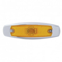 United Pacific - Single Halogen Bulb Light (Clearance/Marker) With Stainless Steel Bezel (Amber Lens)