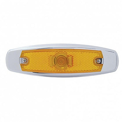 United Pacific - Single Halogen Bulb Light (Clearance/Marker) With Stainless Steel Bezel (Amber Lens)