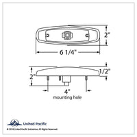 United Pacific - Single Halogen Bulb Light (Clearance/Marker) With Stainless Steel Bezel (Amber Lens)