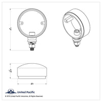 United Pacific - Chrome Die Cast 3" Single or Double Face Light Housing Only for LED