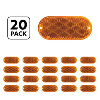 United Pacific - 4" X 2" Oval Quick Mount Reflector - Amber or Red (20 Pcs)