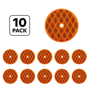 United Pacific - 3-3/16" Round Center Bolt Reflector (Amber or Red) - 10 pack