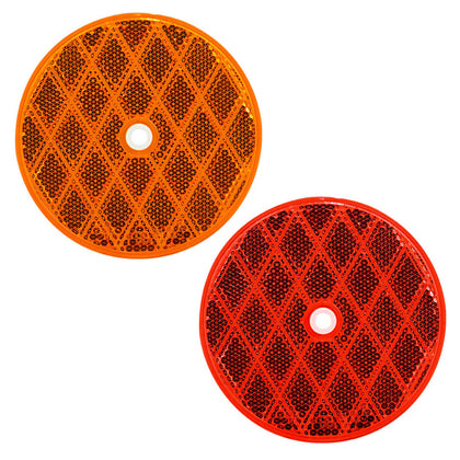 United Pacific - 3-3/16" Round Center Bolt Reflector (Amber or Red) - 10 pack