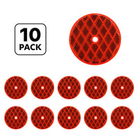 United Pacific - 3-3/16" Round Center Bolt Reflector (Amber or Red) - 10 pack