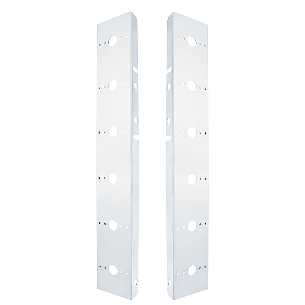 United Pacific - Peterbilt Stainless Front Air Cleaner Bracket Only - 12 Light Cutouts