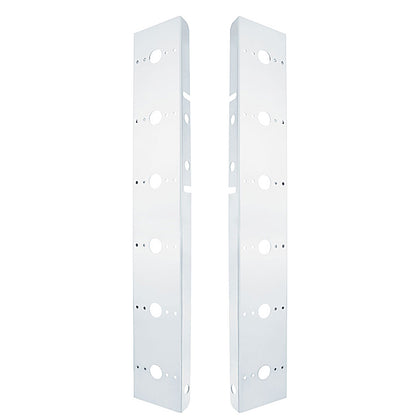 United Pacific - Peterbilt Stainless Front Air Cleaner Bracket Only - 12 Light Cutouts