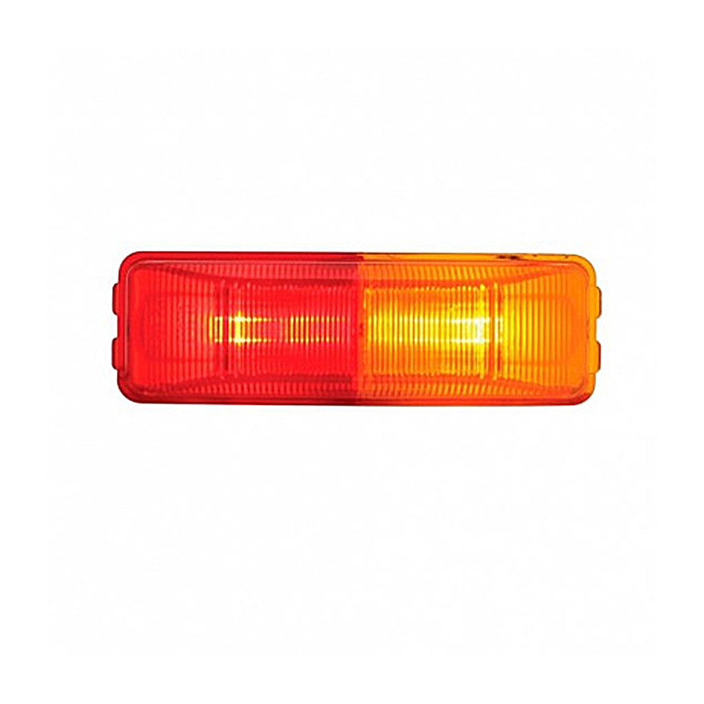Incandescent Rectangular Fender Mount Light (Clearance/Marker) With Black Bracket (Amber & Red Lens)