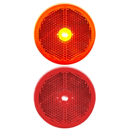 2-1/2" Round Reflectorized Light Kit (Clearance/Marker) - Amber or Red Lens