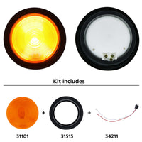 United Pacific - 4" Round Dual Function Turn Signal Light Kit (Amber)