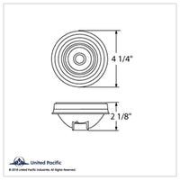 United Pacific - 4" Round Light Kit (Stop, Turn & Tail) - Red Lens