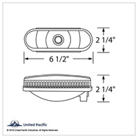 United Pacific - Oval Crystal Light (Stop, Turn & Tail) - Red Lens