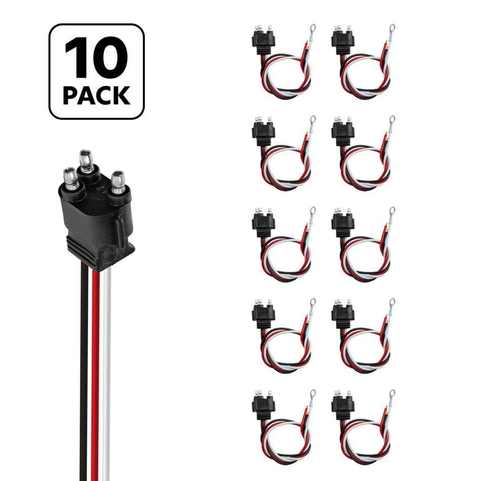 United Pacific - 3 Wire Pigtail With 3 Prong Straight Plug - 12" Lead (Individual or 10 Pack)