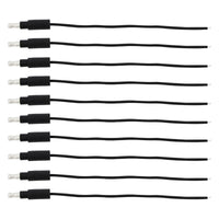 6" Single Lead Wire With .180 Bullet Termination & Stripped End - Black or White (10 Pack)