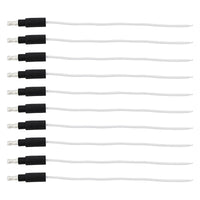 6" Single Lead Wire With .180 Bullet Termination & Stripped End - Black or White (10 Pack)