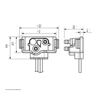 2 Wire Pigtail With 2 Prong Right Angle Plug - 12" Lead (Individual, 10 Pack or 50 Pack)