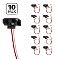2 Wire Pigtail With 2 Prong Right Angle Plug - 12" Lead (Individual, 10 Pack or 50 Pack)