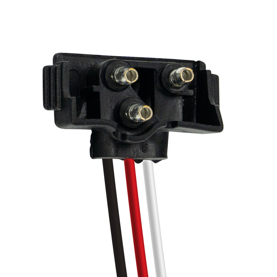 3 Wire Pigtail With 3 Prong Right Angle Plug - 12" Lead (Retail)