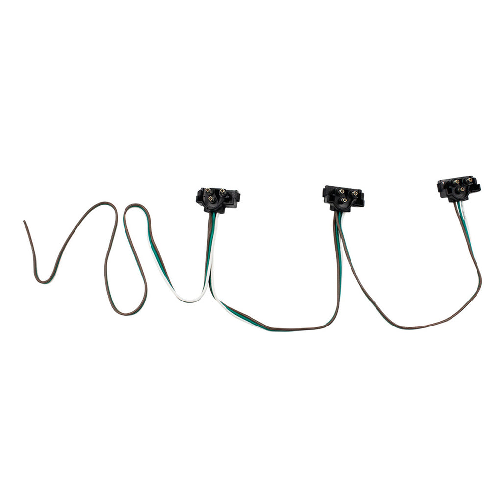 3 Prong Straight or Right Angle Plug Wiring Harness With 3 Plugs - 12" Lead