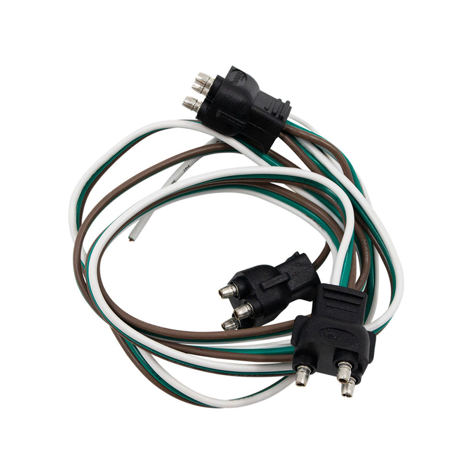 3 Prong Straight or Right Angle Plug Wiring Harness With 3 Plugs - 12" Lead