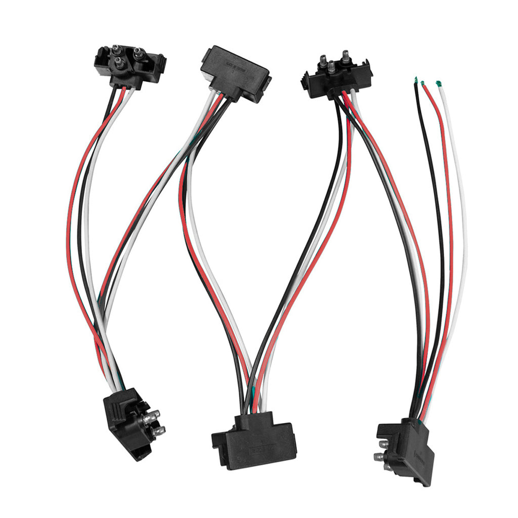 6 Count 3-Prong Male Right Angle Bullet Plugs Wire Harness Roll - 7-1/2" Lead Between Plugs