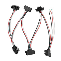 6 Count 3-Prong Male Right Angle Bullet Plugs Wire Harness Roll - 7-1/2" Lead Between Plugs