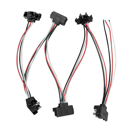 6 Count 3-Prong Male Right Angle Bullet Plugs Wire Harness Roll - 7-1/2" Lead Between Plugs