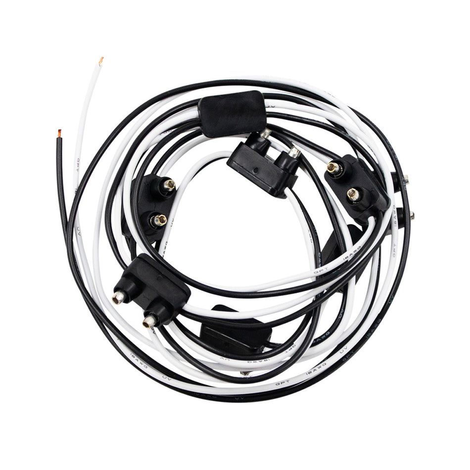 8 Count 2-Prong Male Bullet Plugs 16G Wire Harness - 7" Lead Between Plugs