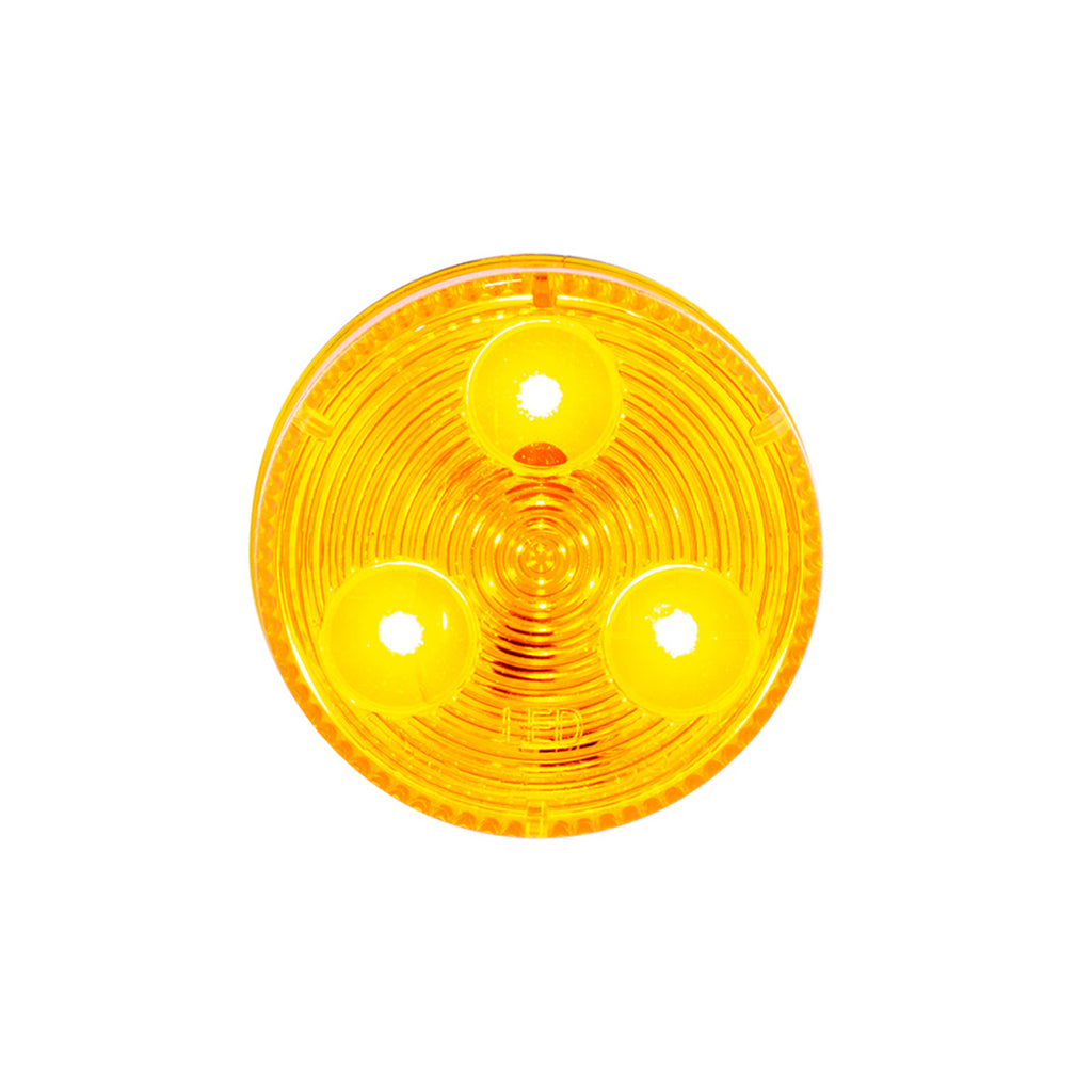 United Pacific - 3 LED 2" Round Low Profile Light (Clearance/Marker) - Amber LED & Amber Lens