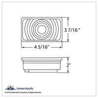United Pacific - Rectangular Turn Signal Light Kit (Amber Lens)