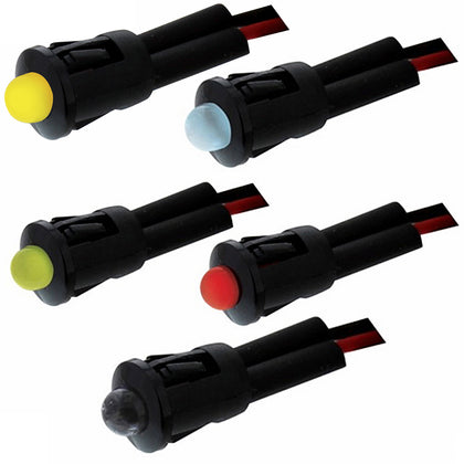 United Pacific - Single LED Snap-In Indicator Light (Amber, Blue, Green, Red or White)