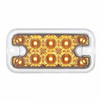 10 LED Dual Function Reflector Rectangular Light - Amber LED/Clear Lens