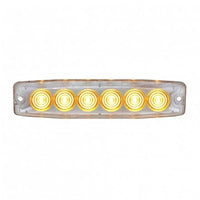 United Pacific - 6 High Power LED Super Thin Warning Light (Amber or White - Clear Lens)