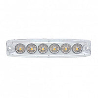 United Pacific - 6 High Power LED Super Thin Warning Light (Amber or White - Clear Lens)