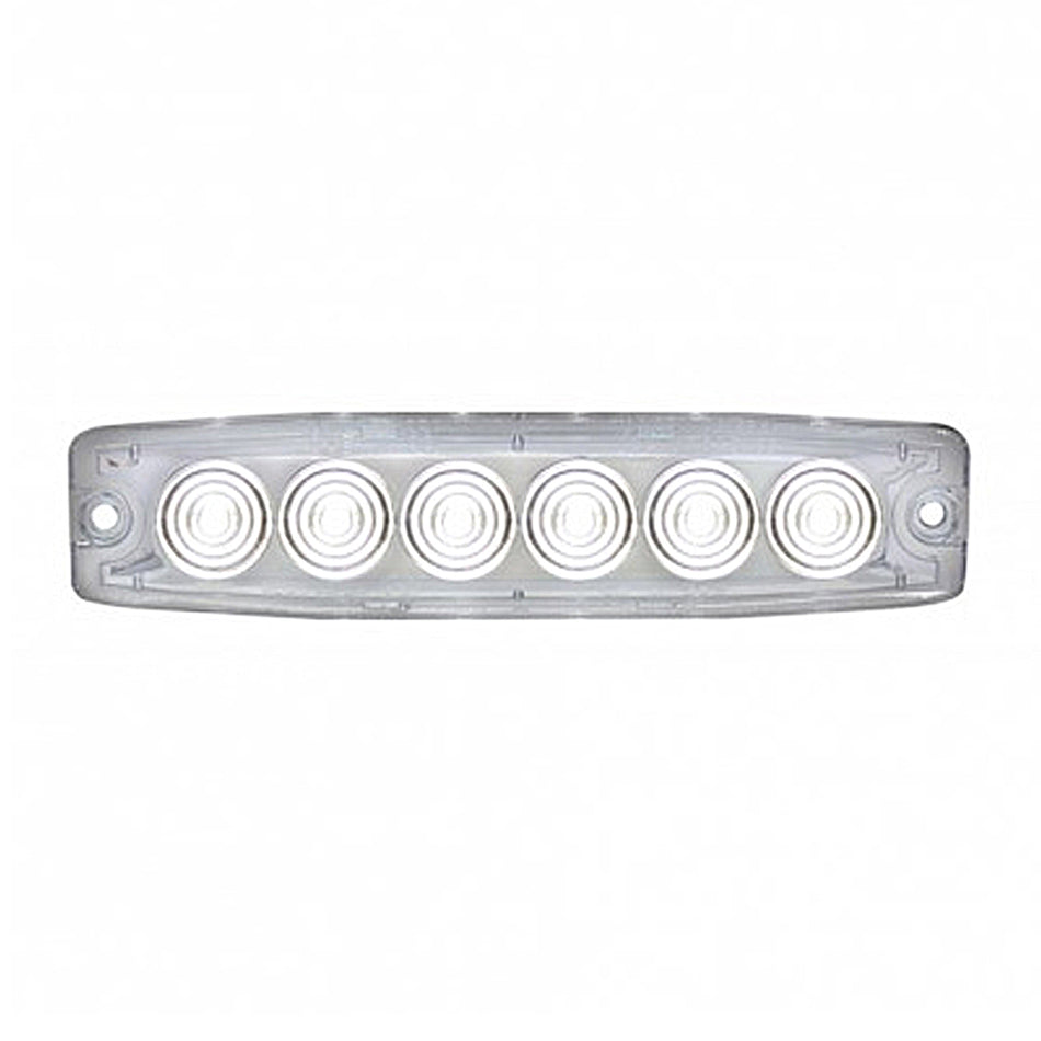 United Pacific - 6 High Power LED Super Thin Warning Light (Amber or White - Clear Lens)