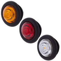 1 LED 3/4" Mini Clearance Light w Rubber Grommet (Amber or Red LEDs - Amber, Red or Clear Lens)