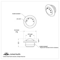 1 LED 3/4" Mini Clearance Light w Rubber Grommet (Amber or Red LEDs - Amber, Red or Clear Lens)