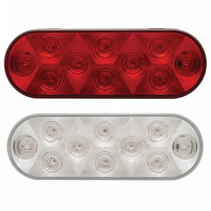 10 LED Oval Stop, Turn & Tail Light or Full Kit (Red or White LED - Red or Clear Lens)