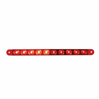 United Pacific - 10 LED 9" Split Turn Function Light Bar - Red LED (Red Lens)