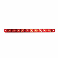 United Pacific - 10 LED 9" Split Turn Function Light Bar - Red LED (Red Lens)